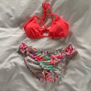 Victoria’s Secret Hot Pink Floral Swim Set